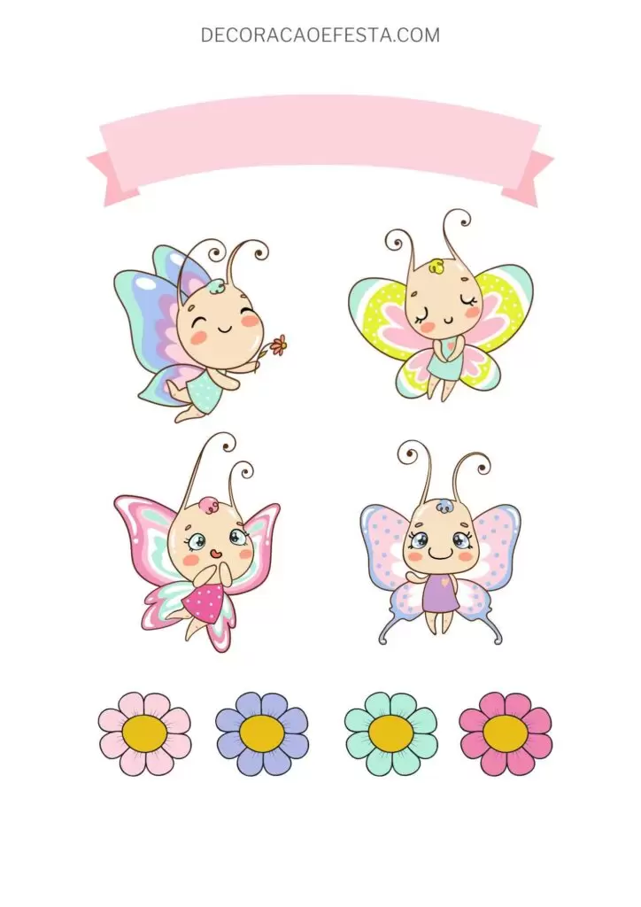 Topo de Bolo borboleta infantil