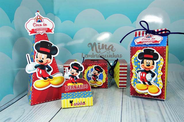 Kit de lembrancinhas festa circo do Mickey