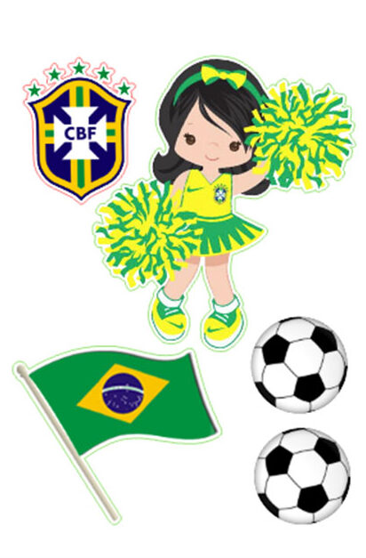 Topos de Bolo Copa do Mundo (Futebol e Seleção Brasileira) - Decoração e  Festa