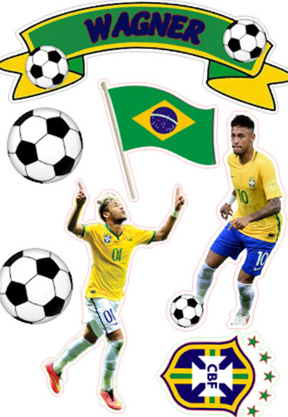 Topo de Bolo Copa do Mundo 2022 - Neymar