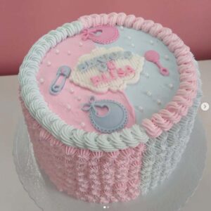 Bolo Chá de Revelação Rosa e Azul