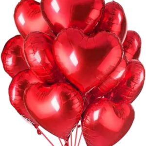 Kit 10 Balões de Coração Metalizado 45cm